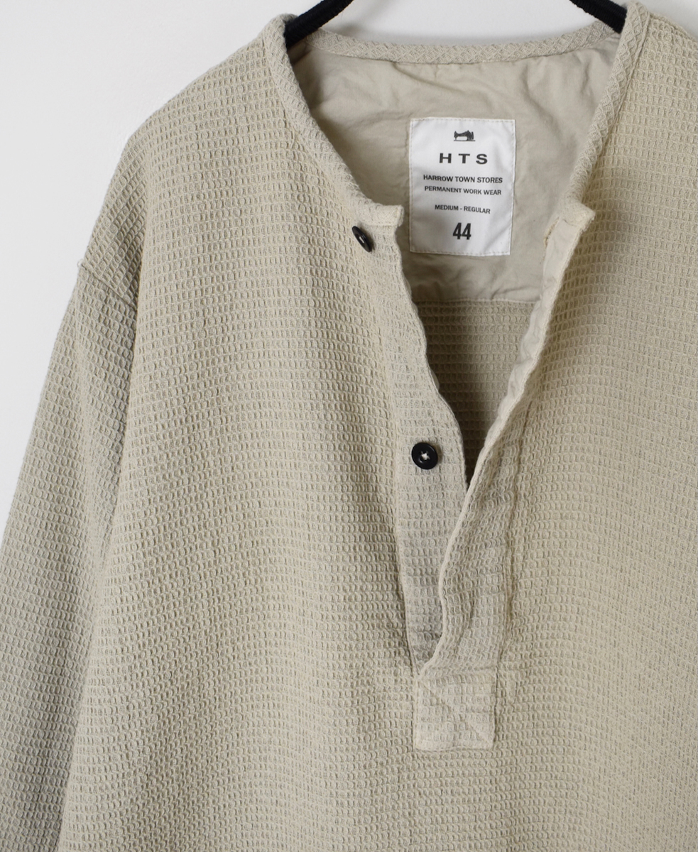 INHT2574WPD(シャツ) WAFFLE PLAIN OVERDYE HENRY NECK SHIRTS