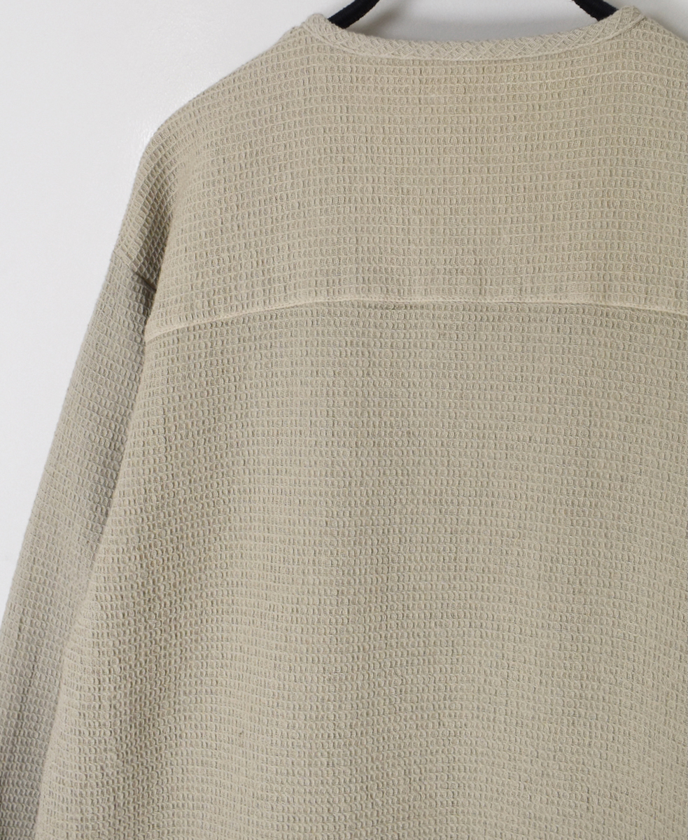INHT2574WPD(シャツ) WAFFLE PLAIN OVERDYE HENRY NECK SHIRTS