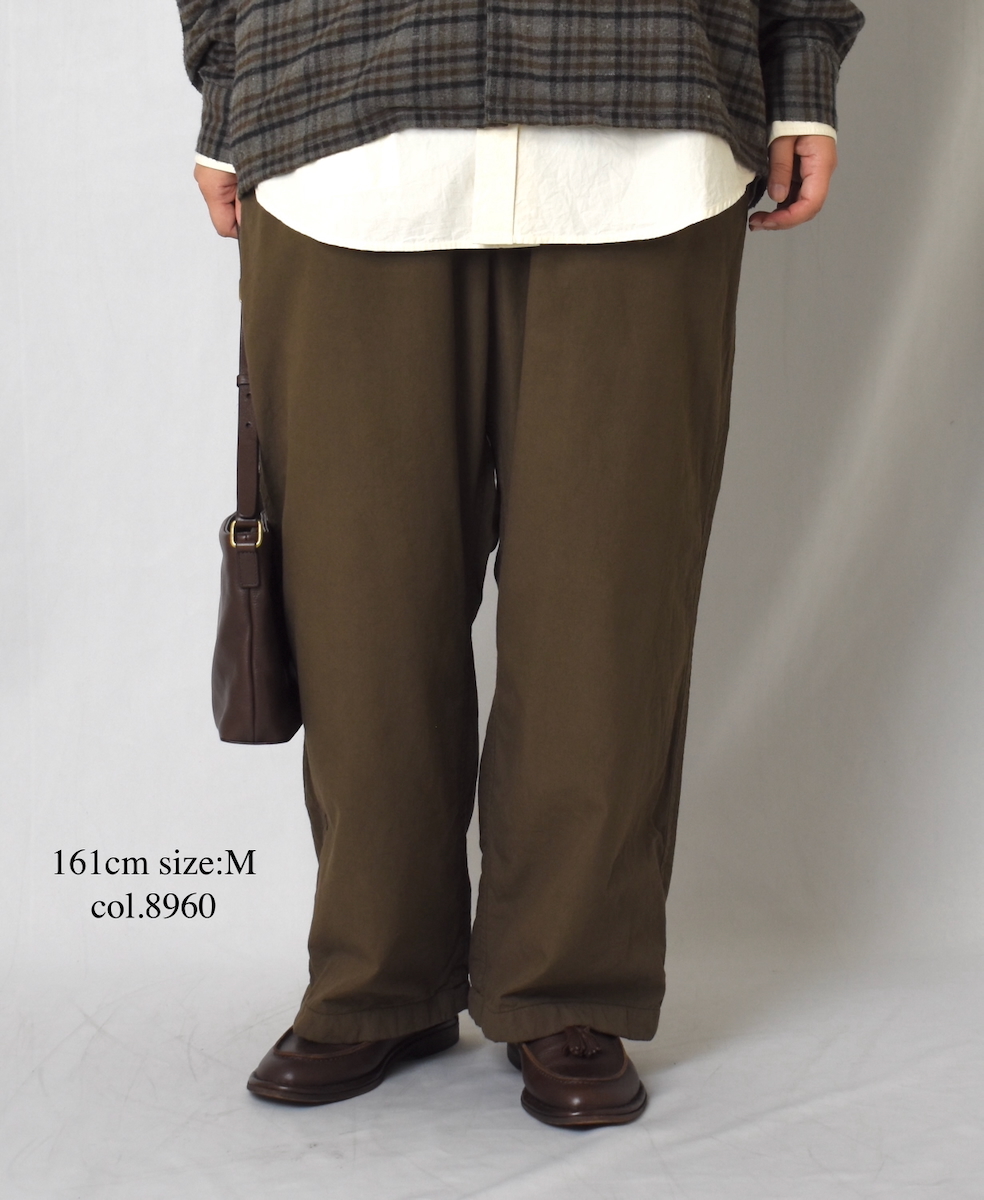 NVL2593D(パンツ) 40s ORGANIC POPLIN (OVERDYE) EASY PANTS