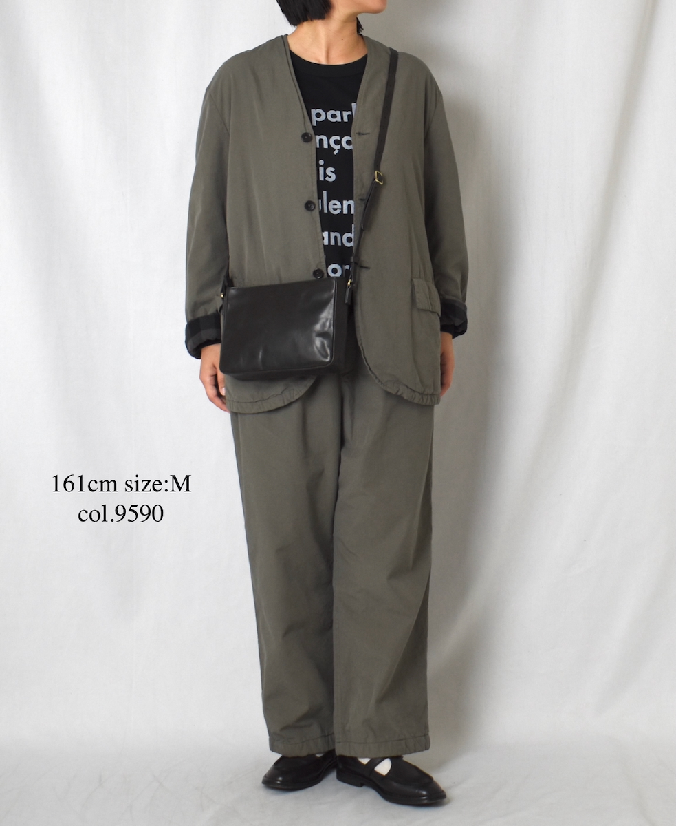 NVL2591D(ジャケット) 40s ORGANIC POPLIN (OVERDYE) SIDE VENTS V-NECK JACKET