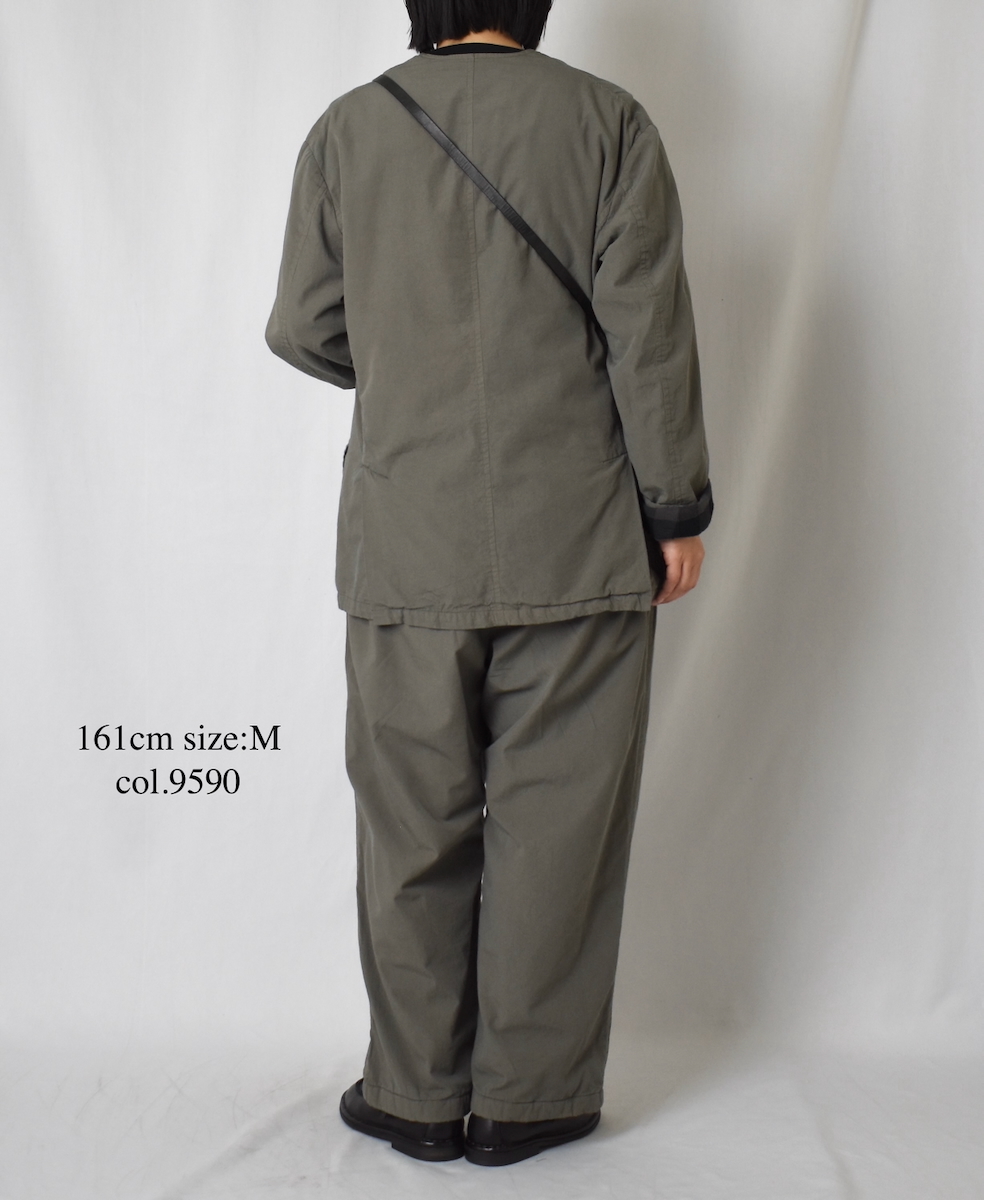 NVL2591D(ジャケット) 40s ORGANIC POPLIN (OVERDYE) SIDE VENTS V-NECK JACKET
