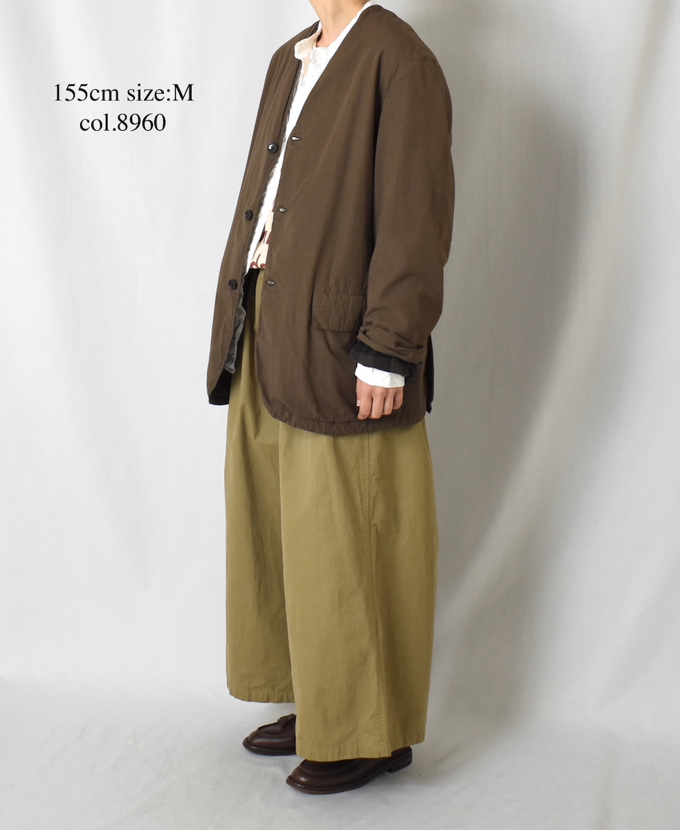 NVL2591D(ジャケット) 40s ORGANIC POPLIN (OVERDYE) SIDE VENTS V-NECK JACKET