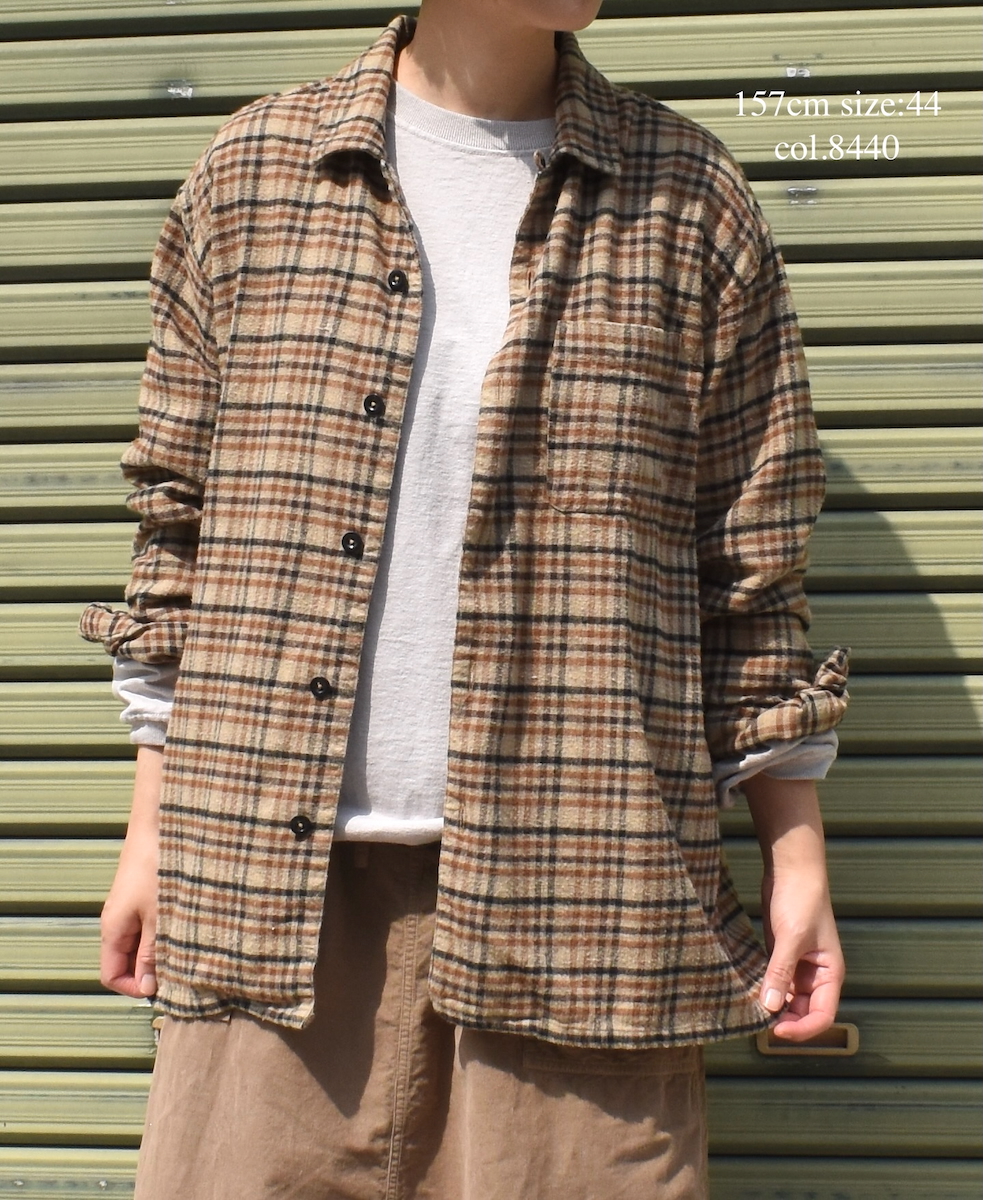 INHT2561CKD(シャツ) COTTON CHECK OVERDYE ONE-UP COLLAR SHIRT