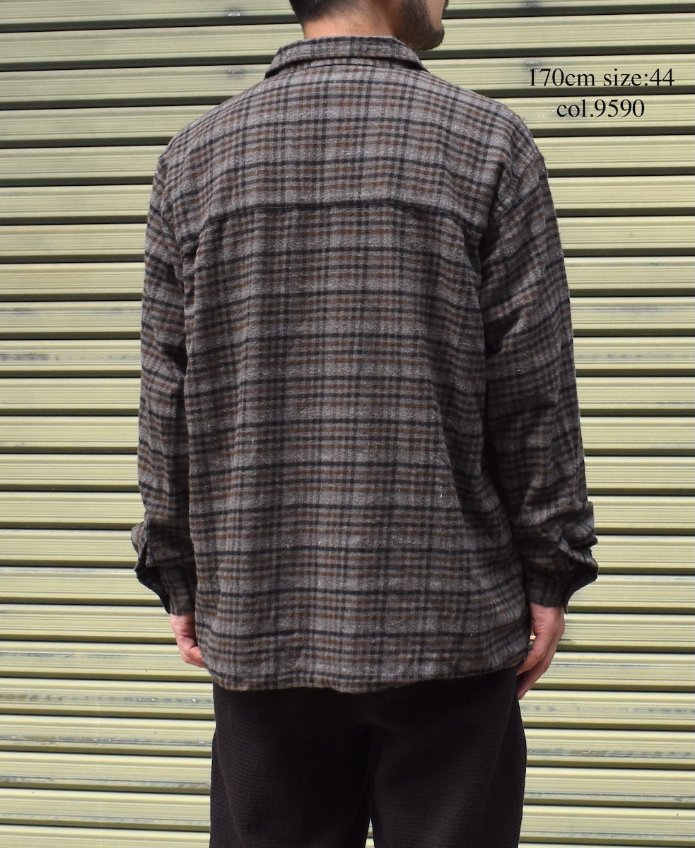 INHT2561CKD(シャツ) COTTON CHECK OVERDYE ONE-UP COLLAR SHIRT