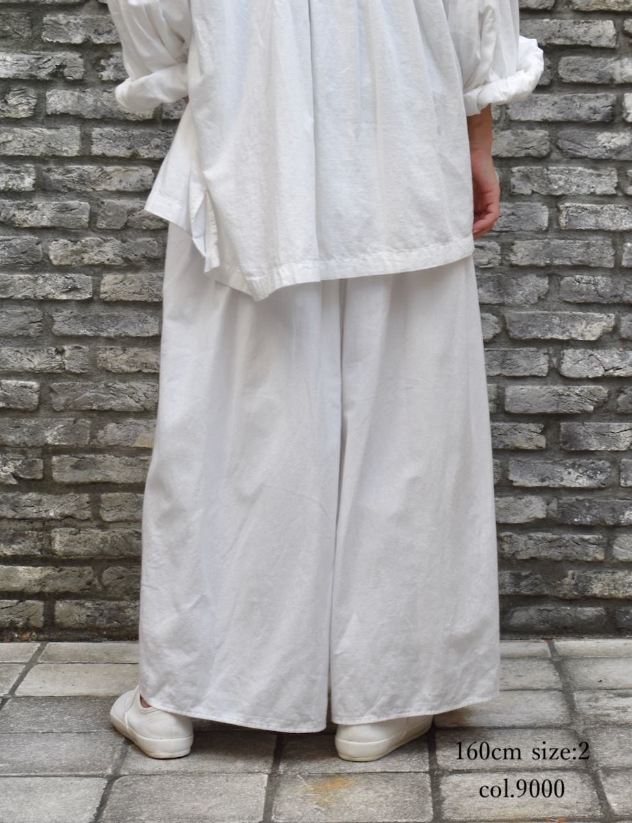 INMDS25702W(パンツ) TWILL COTTON KHADI PLAIN(WASH) GATHERED CULOTTES