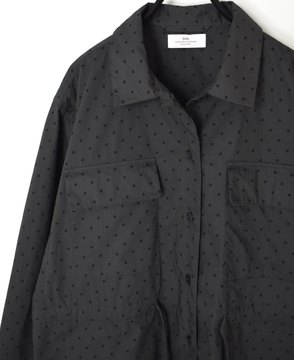 NSL25531(シャツ) 40s POPLIN DOT PRINT REGULAR COLLAR FLAP POCKET SHIRT