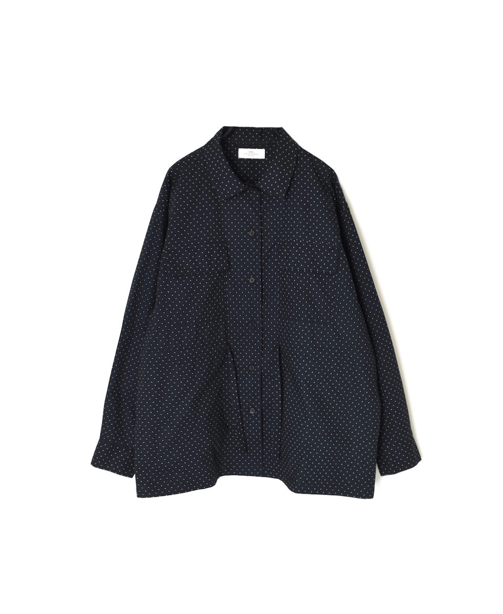 NSL25531(シャツ) 40s POPLIN DOT PRINT REGULAR COLLAR FLAP POCKET SHIRT