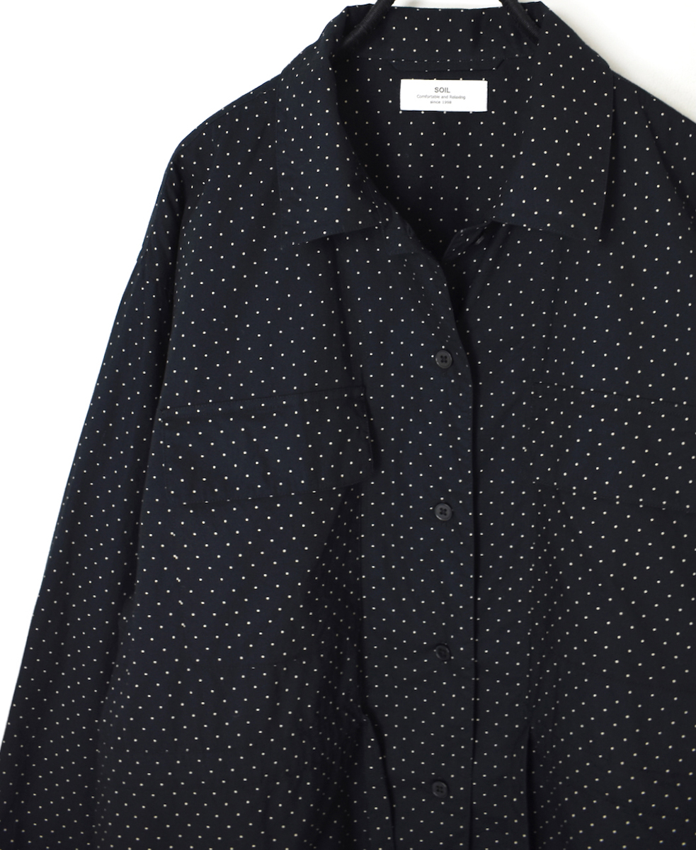 NSL25531(シャツ) 40s POPLIN DOT PRINT REGULAR COLLAR FLAP POCKET SHIRT