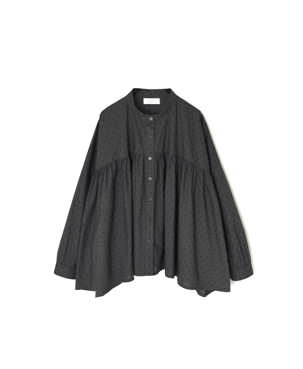 NSL25532(シャツ) 40s POPLIN DOT PRINT BANDED COLLAR SHIRT