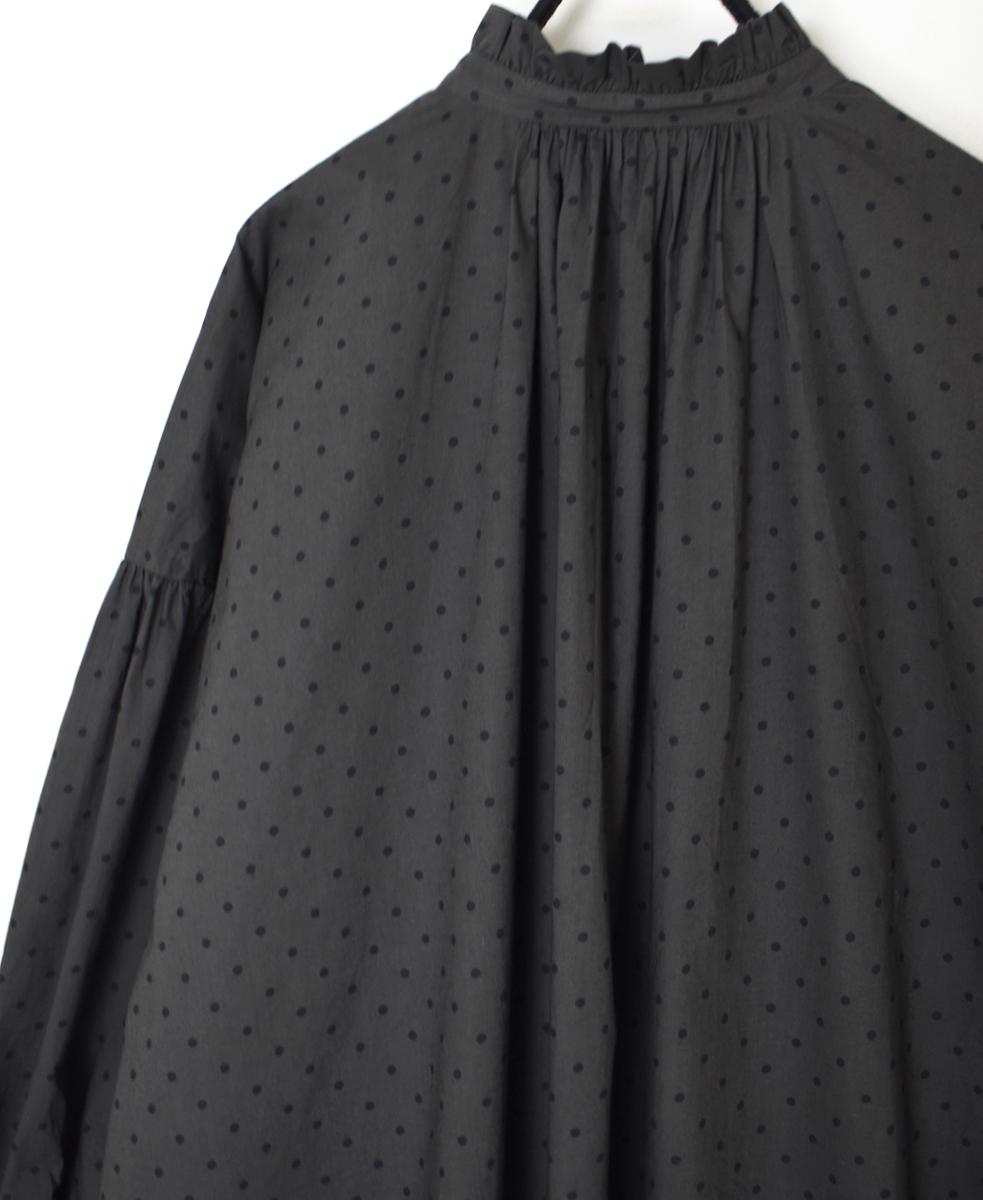 NSL25533(シャツ) 40s POPLIN DOT PRINT FRILL COLLAR SHIRT