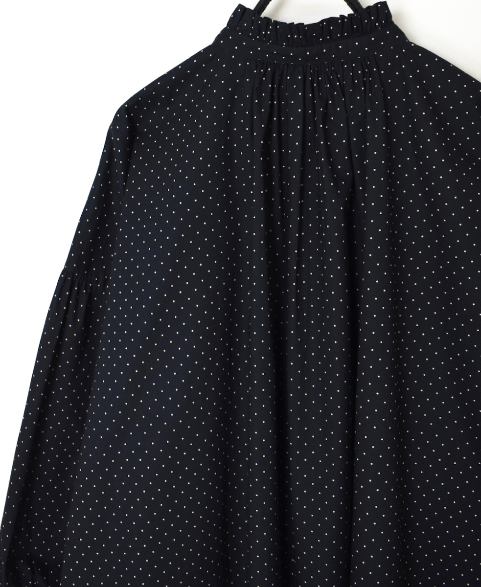 NSL25533(シャツ) 40s POPLIN DOT PRINT FRILL COLLAR SHIRT