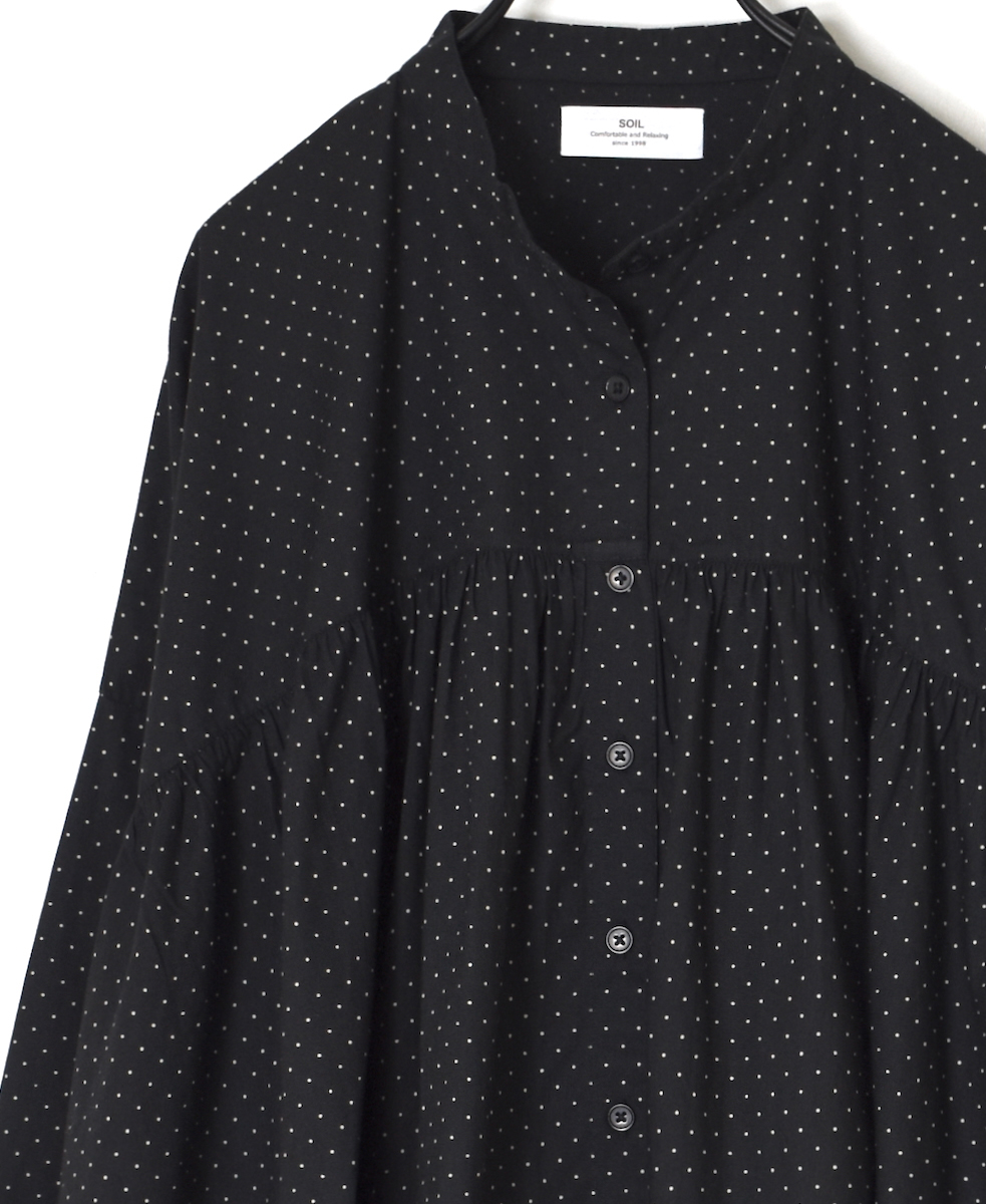 NSL25532(シャツ) 40s POPLIN DOT PRINT BANDED COLLAR SHIRT
