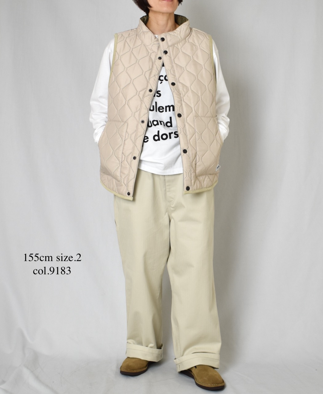 NAM9984PP (ベスト) POLY×POLY HEAT QUILT STAND COLLAR VEST