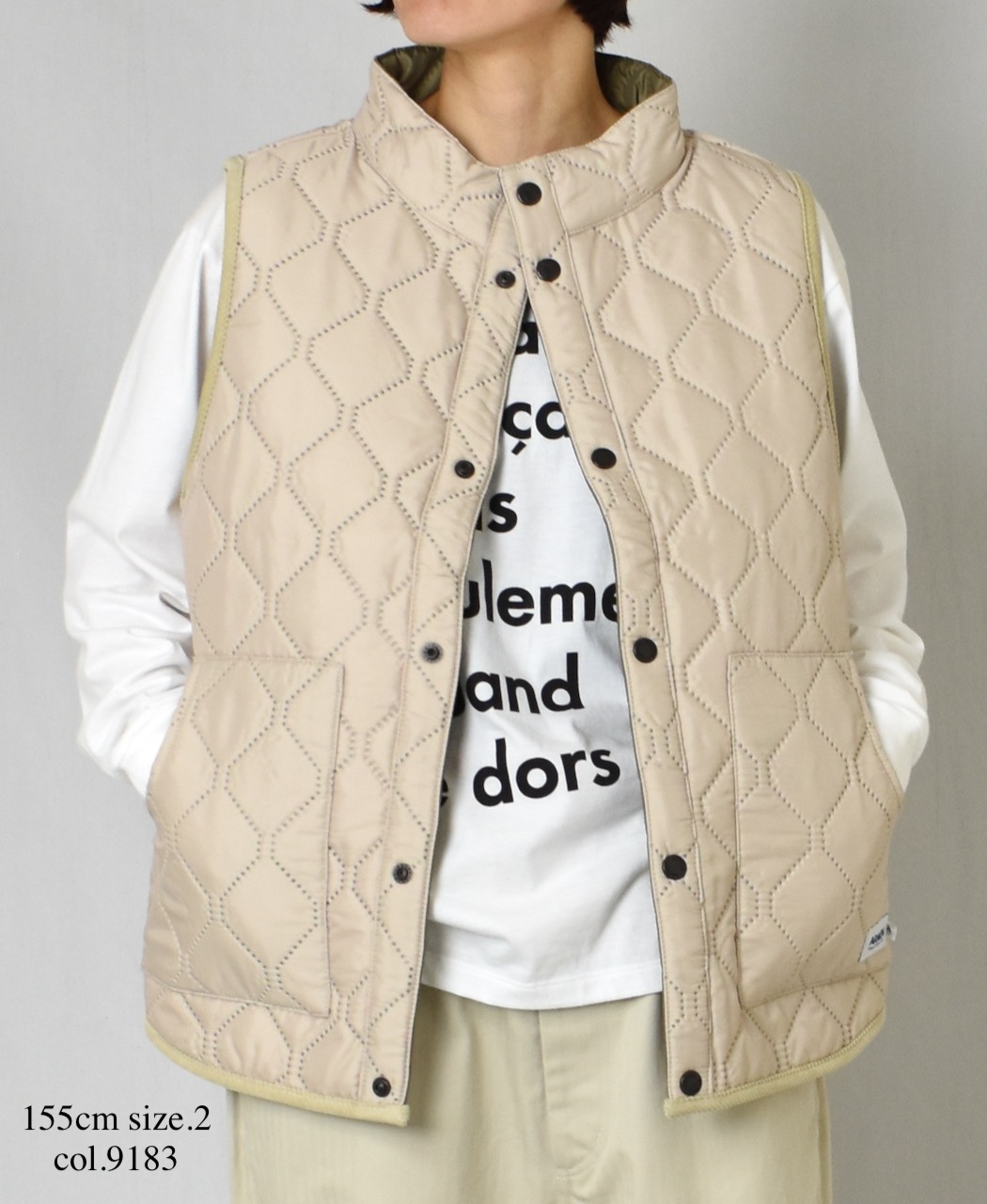 NAM9984PP (ベスト) POLY×POLY HEAT QUILT STAND COLLAR VEST