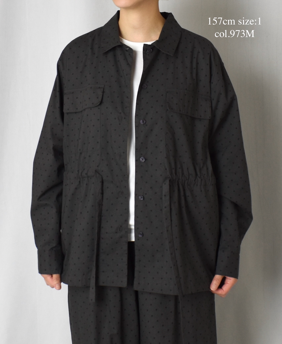 NSL25531(シャツ) 40s POPLIN DOT PRINT REGULAR COLLAR FLAP POCKET SHIRT