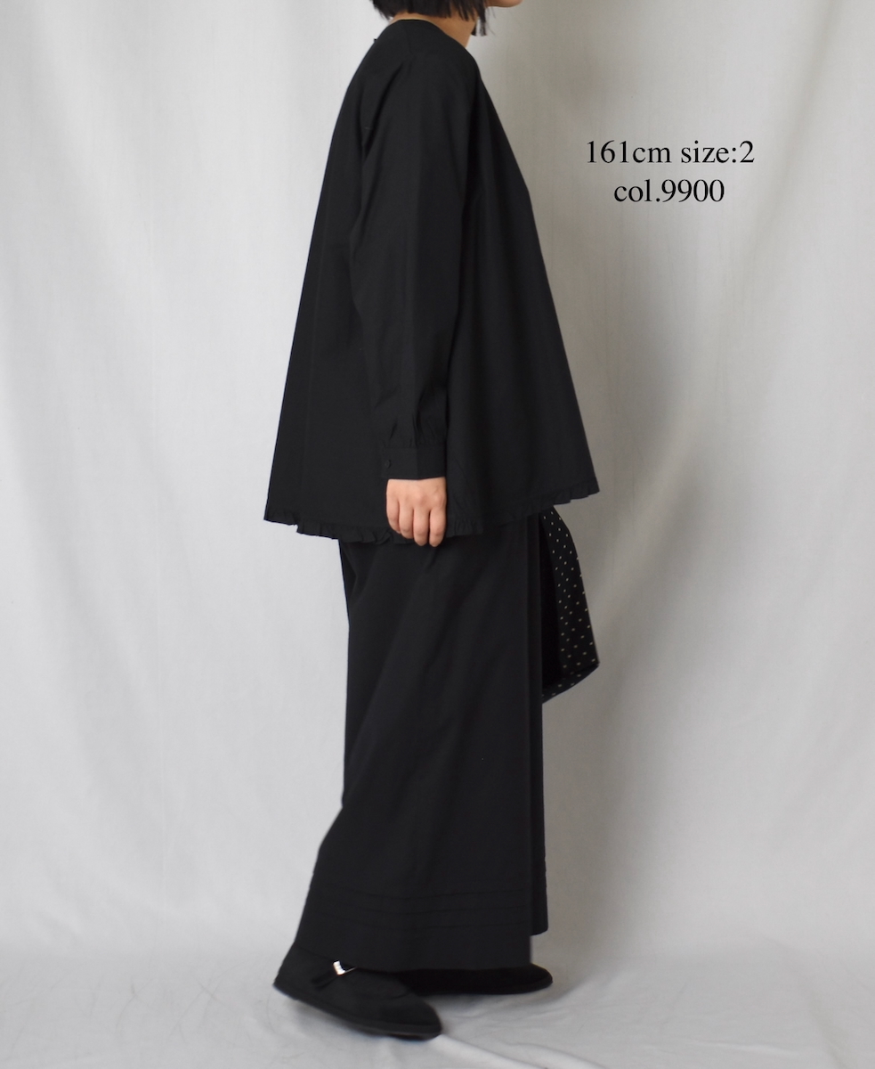 NSL25543(スモック) 40s POPLIN PLAIN HEM FRILL BACK OPENING SMOCK