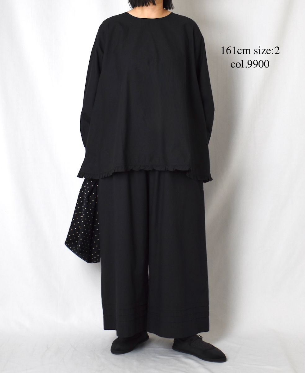 NSL25546(パンツ) 40s POPLIN PLAIN HEM PLEATS EASY PANTS