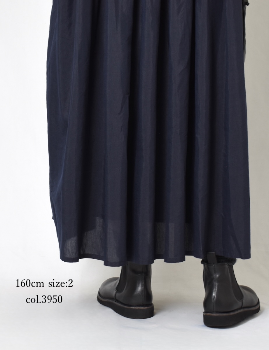 INMDS25743(ワンピース) BANGALORE COTTON/SILK PLAIN INVERTED PLEATS L/SL DRESS WITH LINING