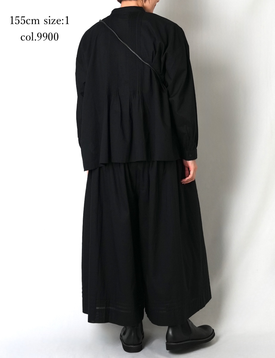 NSL25561(シャツ) 60s CAMBRIC PLAIN BANDED COLLAR PINTUCK SHIRT
