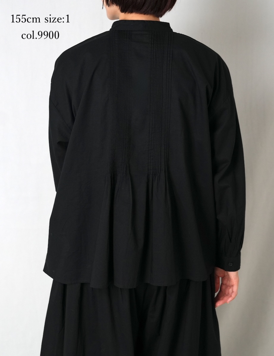 NSL25561(シャツ) 60s CAMBRIC PLAIN BANDED COLLAR PINTUCK SHIRT