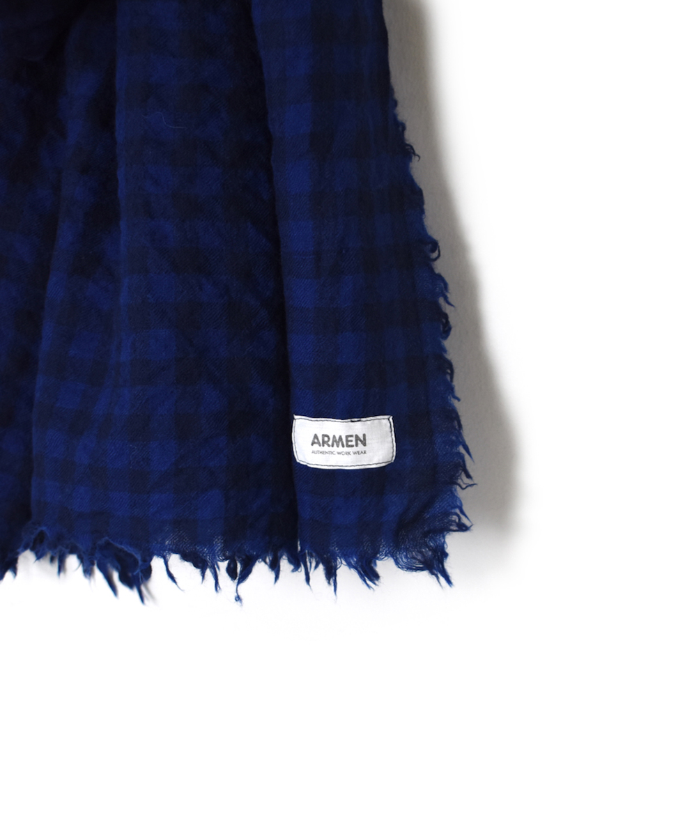 INAM2571(ストール) WOOL GINGHAM LONG STOLE