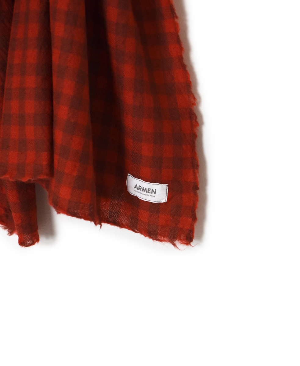 INAM2571(ストール) WOOL GINGHAM LONG STOLE
