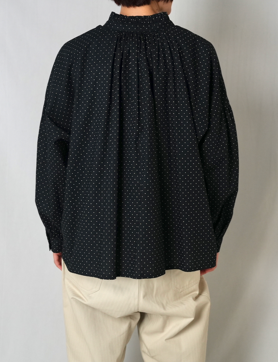 NSL25533(シャツ) 40s POPLIN DOT PRINT FRILL COLLAR SHIRT