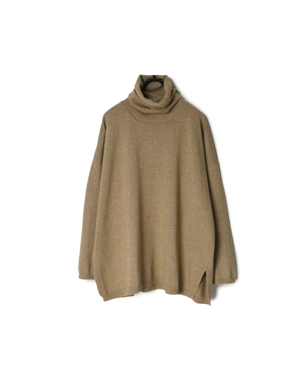 NMDSN2251D(ニット) 12GG PLAIN STITCH DROP SHOULDER POLO NECK WITH SLIT
