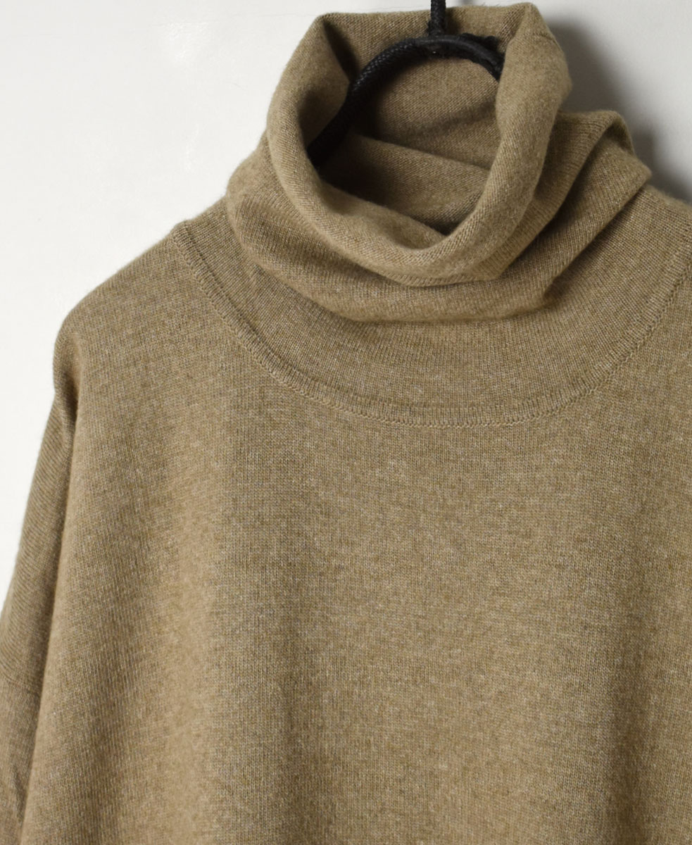 NMDSN2251D(ニット) 12GG PLAIN STITCH DROP SHOULDER POLO NECK WITH SLIT