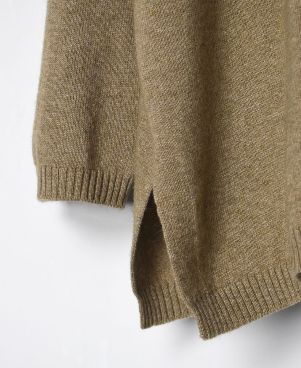 NMDSN2251D(ニット) 12GG PLAIN STITCH DROP SHOULDER POLO NECK WITH SLIT