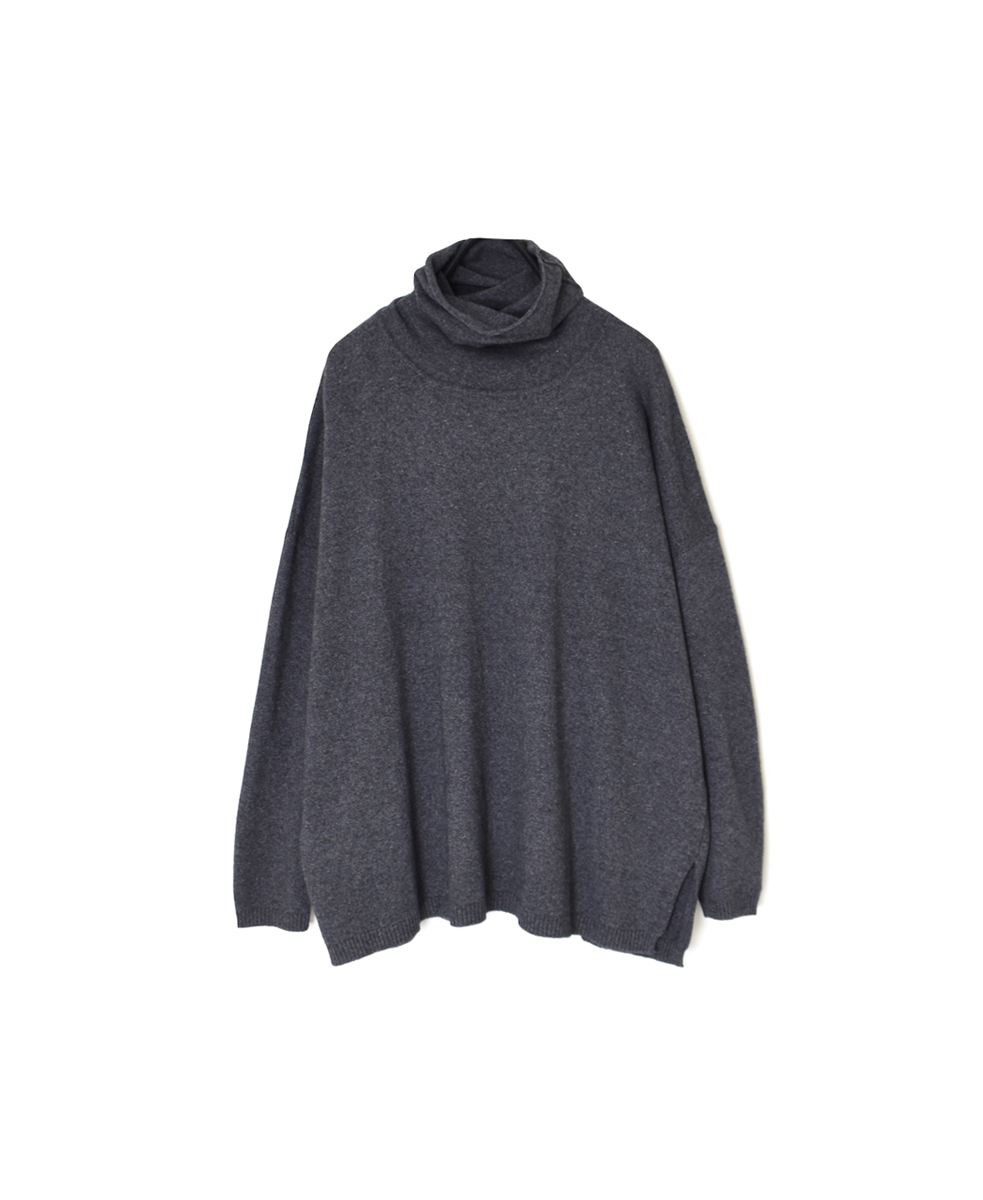 NMDSN2251D(ニット) 12GG PLAIN STITCH DROP SHOULDER POLO NECK WITH SLIT