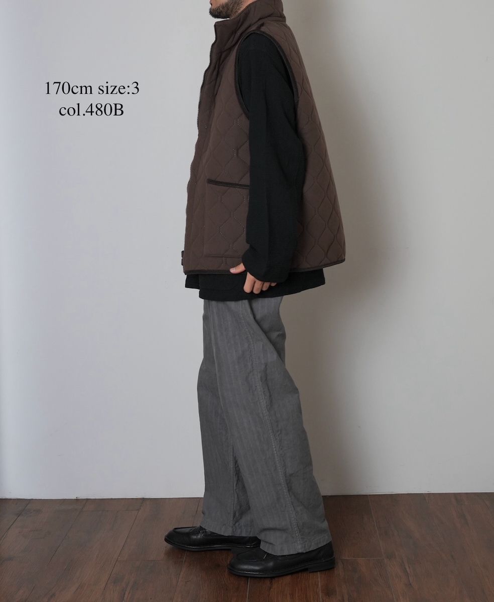 NAM2253 (ベスト) POLYxFLEECE HEAT QUILT HIGH-NECK FULL DOUBLE ZIP-UP REVERSIBLE VEST