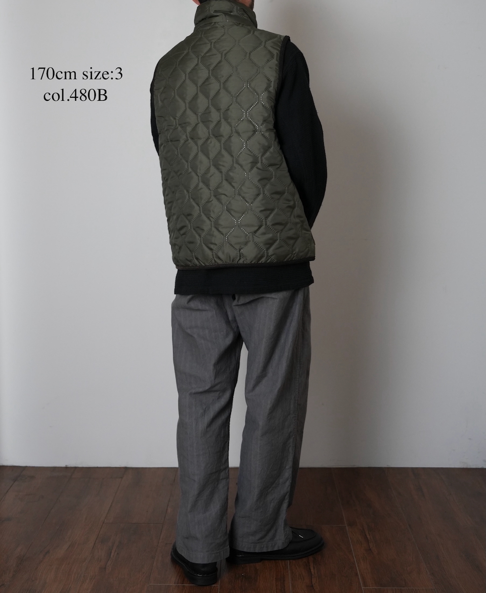 NAM2253 (ベスト) POLYxFLEECE HEAT QUILT HIGH-NECK FULL DOUBLE ZIP-UP REVERSIBLE VEST