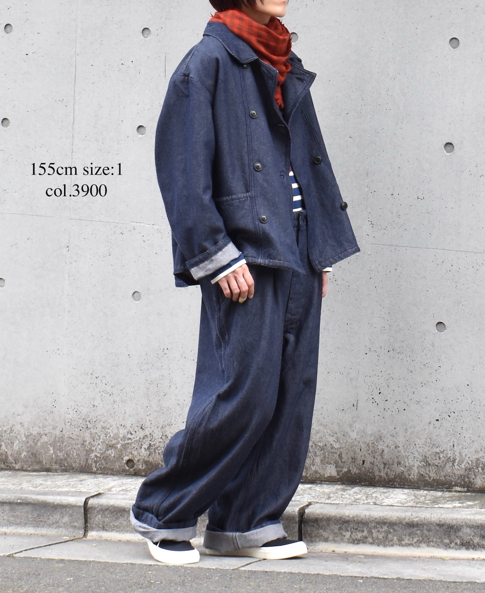 ISNAM2571(ジャケット) COTTON WOOL TWILL ROUND COLLAR DOUBLE JACKET