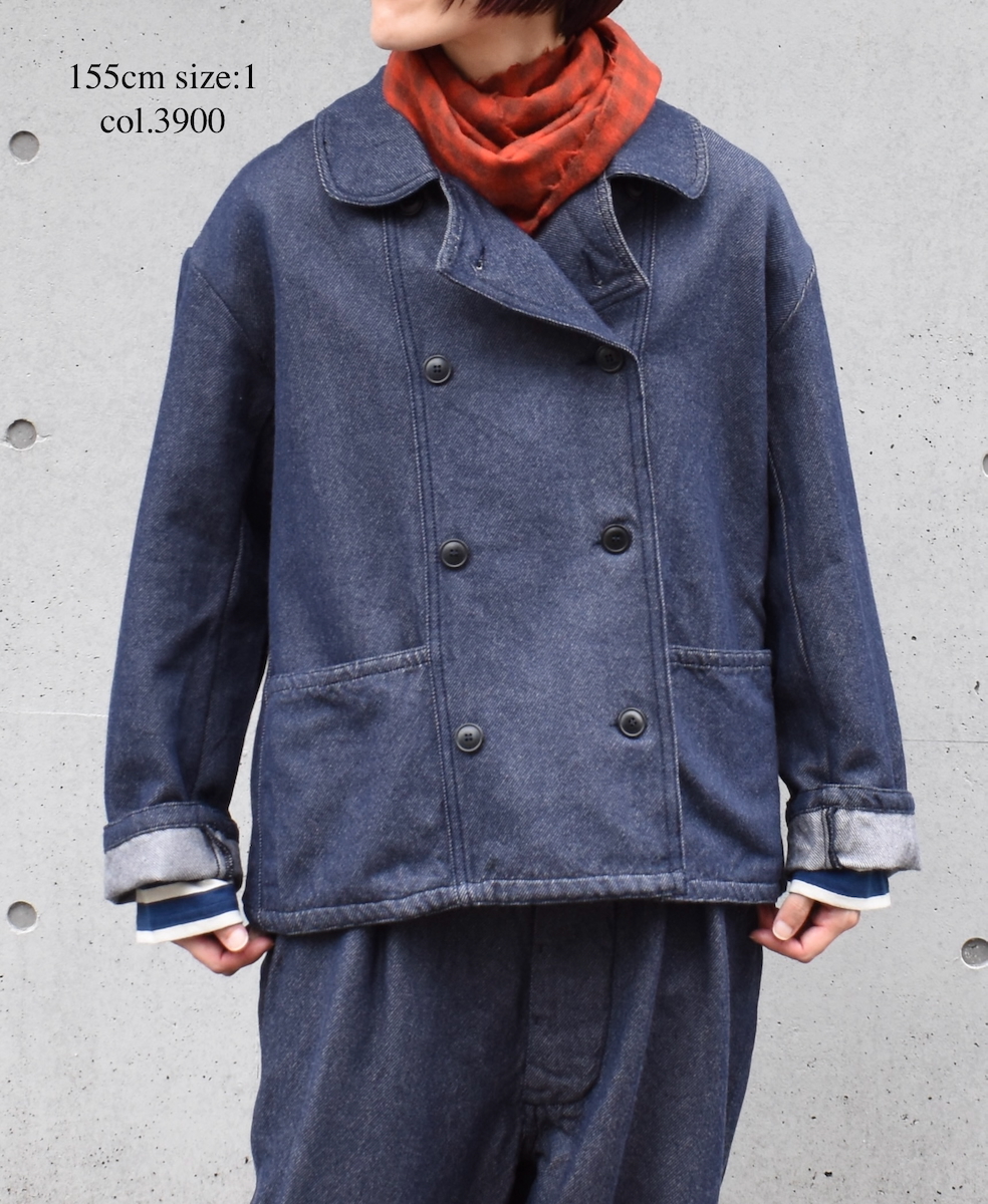 ISNAM2571(ジャケット) COTTON WOOL TWILL ROUND COLLAR DOUBLE JACKET