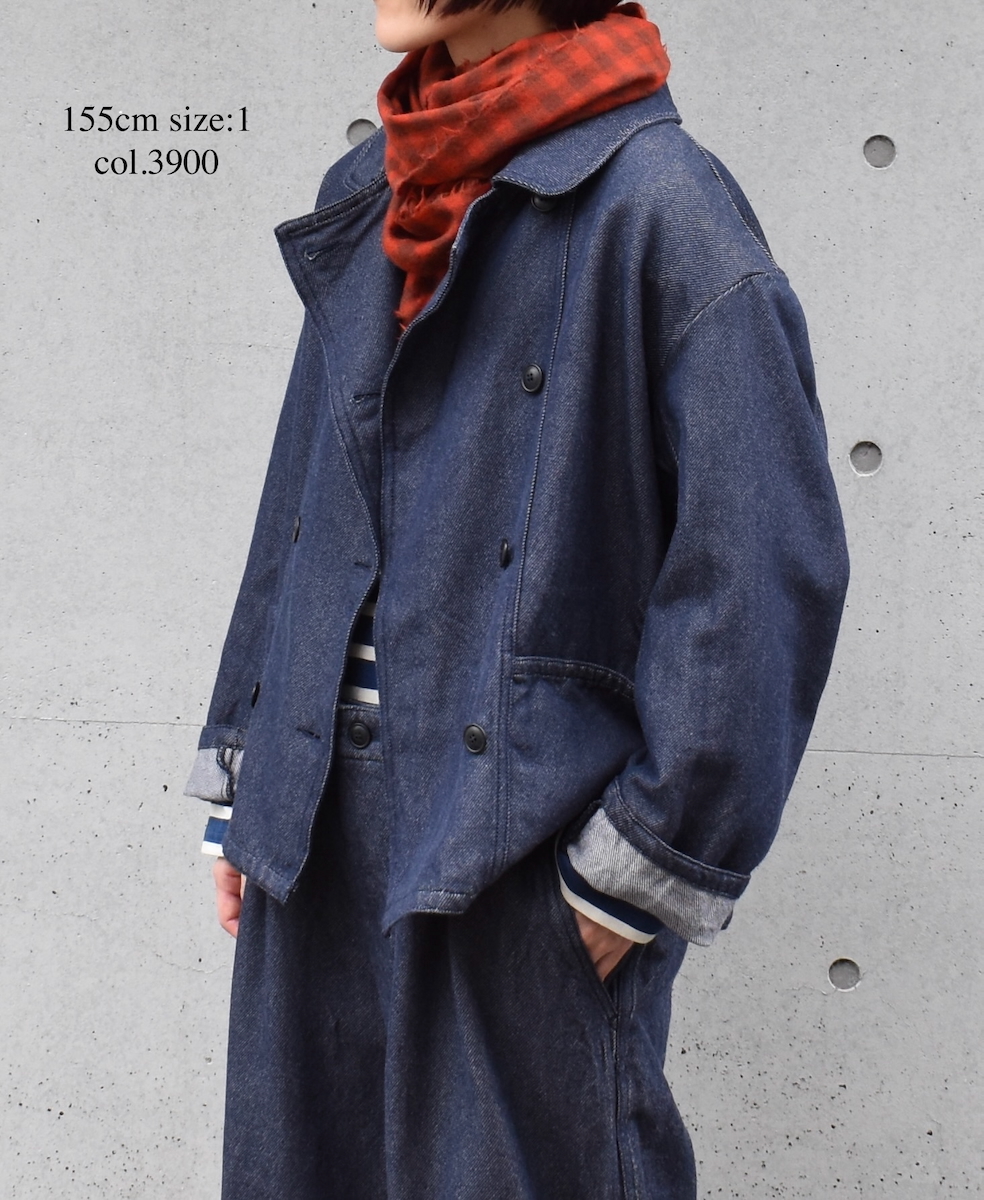 ISNAM2571(ジャケット) COTTON WOOL TWILL ROUND COLLAR DOUBLE JACKET