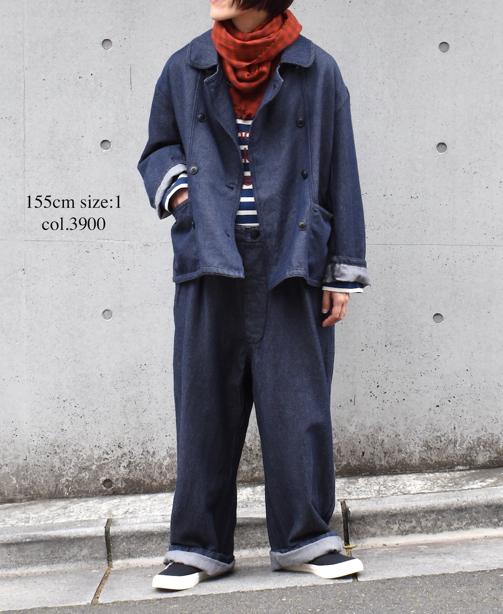 ISNAM2571(ジャケット) COTTON WOOL TWILL ROUND COLLAR DOUBLE JACKET