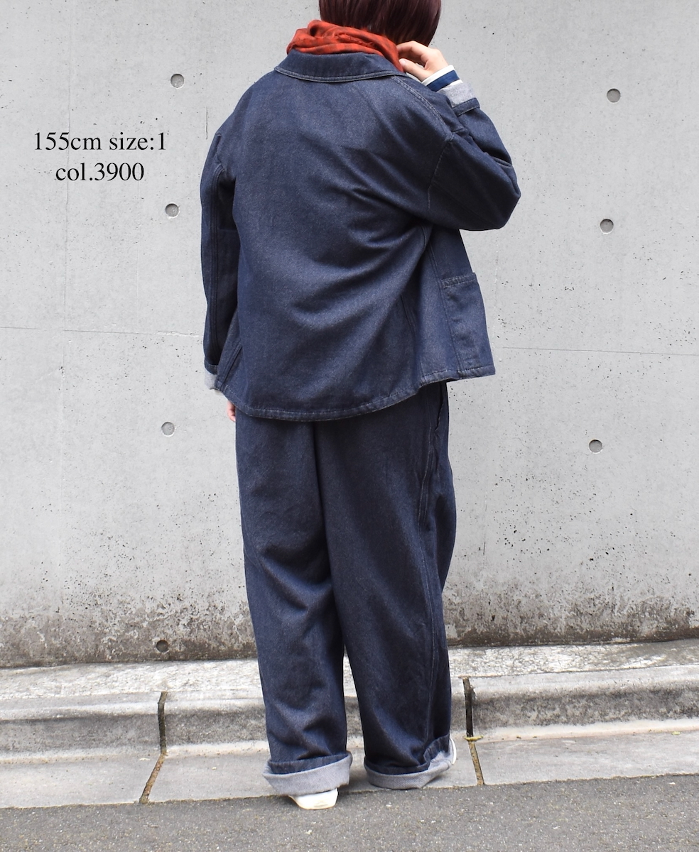 ISNAM2571(ジャケット) COTTON WOOL TWILL ROUND COLLAR DOUBLE JACKET