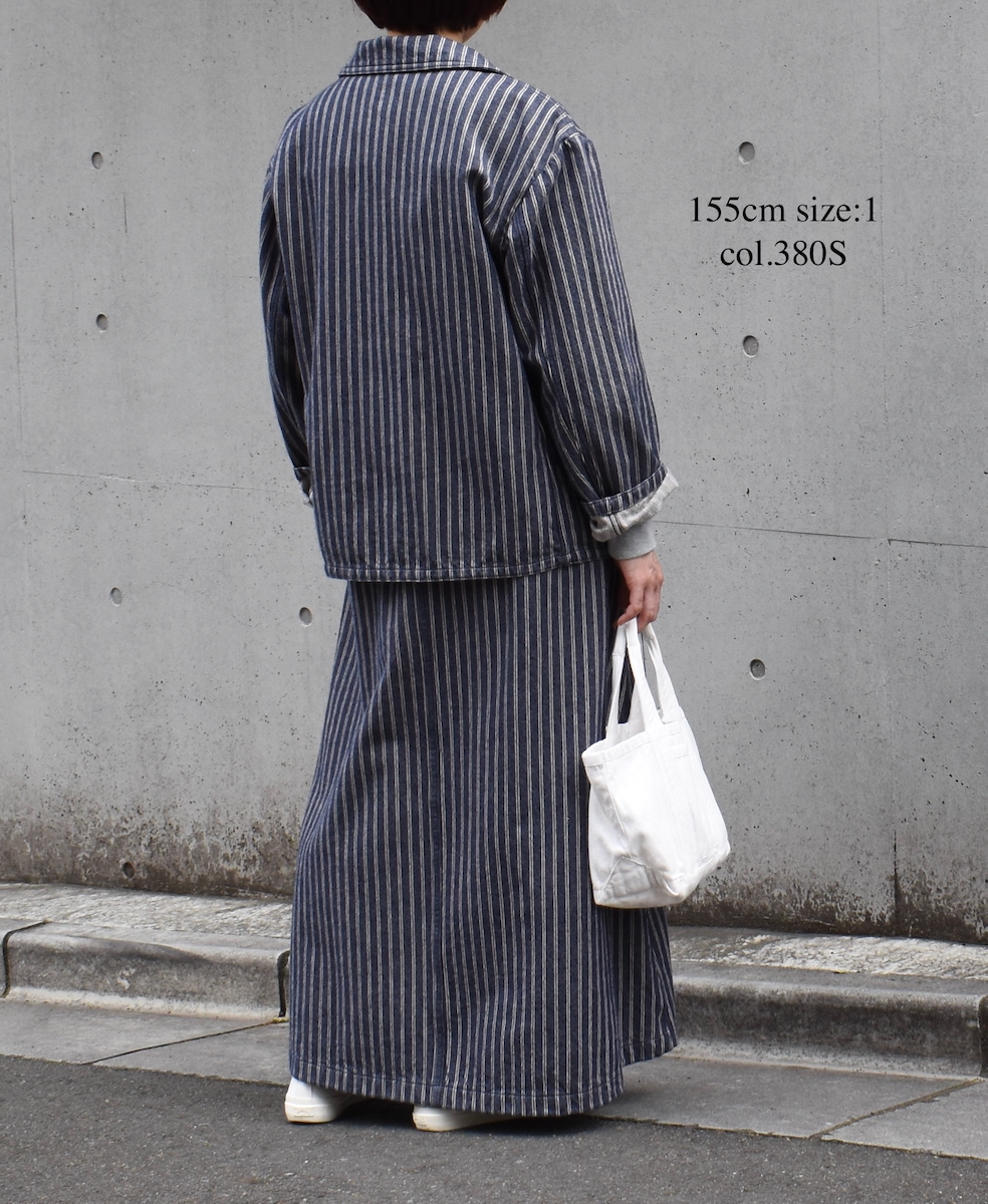 ISNAM2571S(ジャケット) YARN DYED INDIGO 2STRIPE ROUND COLLAR DOUBLE JACKET