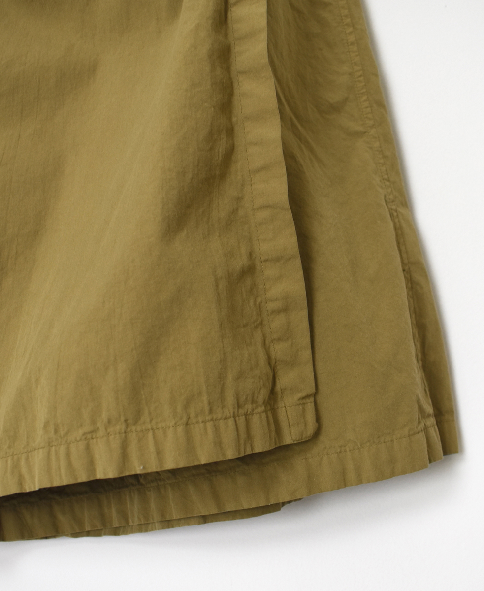 INAM2556PD(キュロット) 40s POPLIN OVER DYE WRAP CULOTTES WITH SEAM POCKET