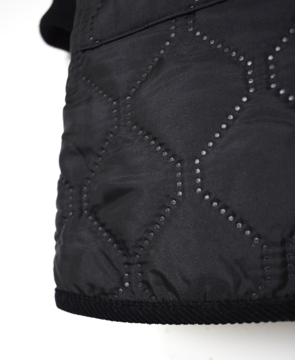 NAM2562PP(コート) PLAIN POLYESTERxPLAIN POLYESTER HEAT QUILT OVERSIZED MID-LENGTH HOODED COAT WITH RIBBED CUFF