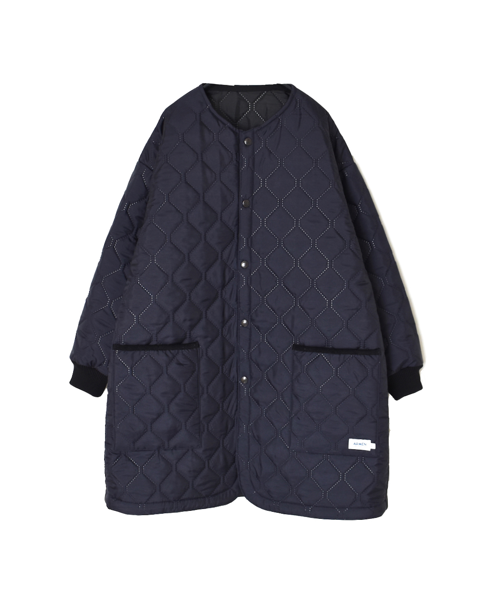 NAM2563PP(ジャケット) PLAIN POLYESTERxPLAIN POLYESTER HEAT QUILT OVERSIZED NO COLLAR COAT WITH RIBBED CUFF