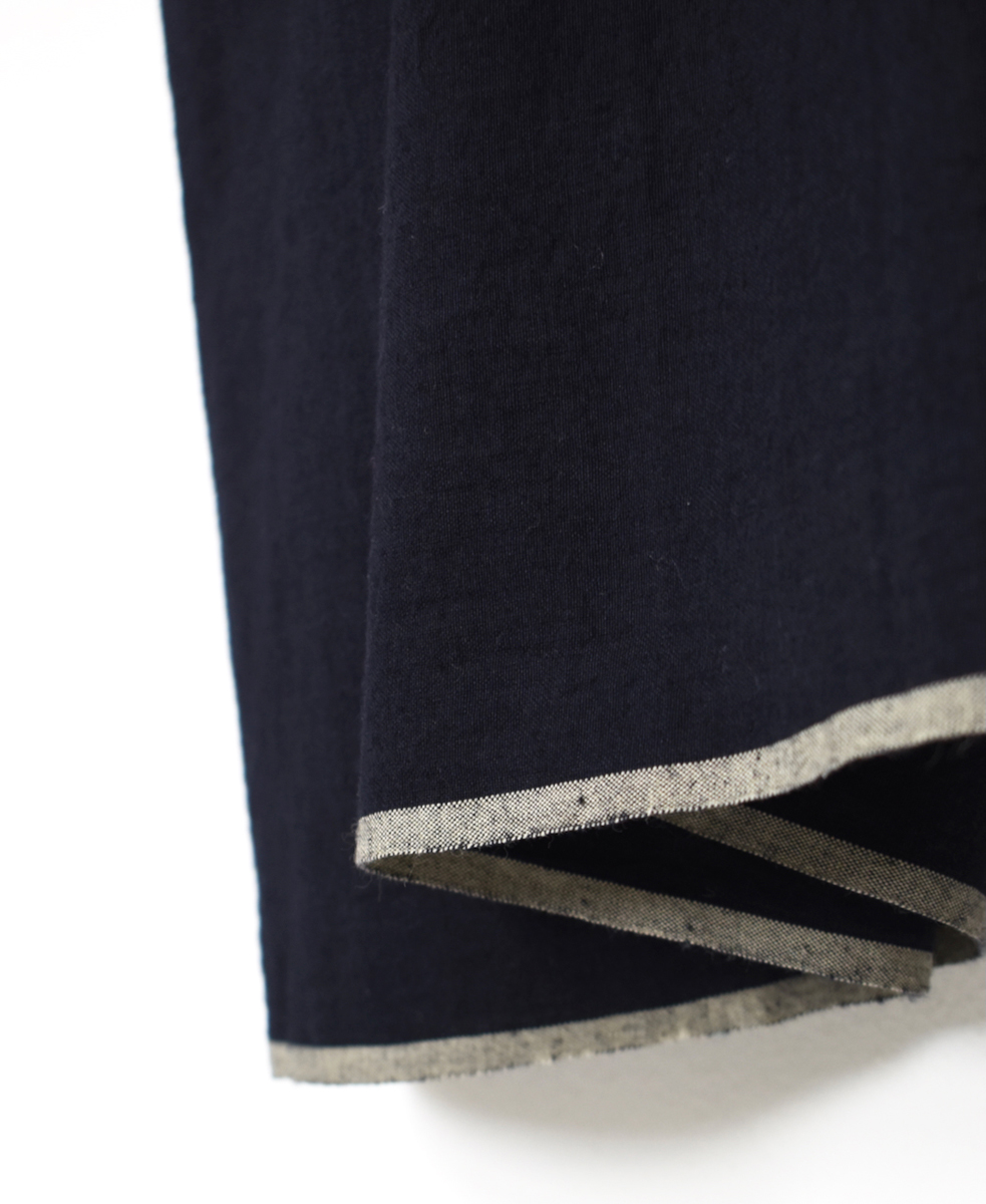 INMDS25724(ワンピース) HANDWOVEN HEAVY COTTON PLAIN MINI PINTUCK BANDED COLLAR SHIRT DRESS