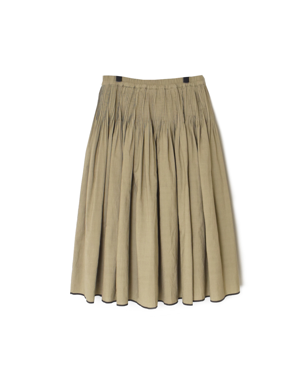 INMDS25725(スカート) HANDWOVEN HEAVY COTTON PLAIN FLARED SKIRT WITH PINTUCK
