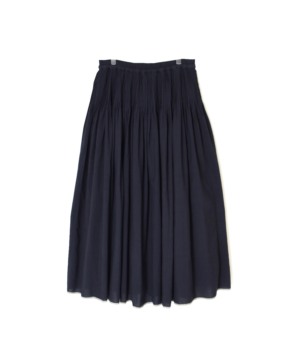 INMDS25725(スカート) HANDWOVEN HEAVY COTTON PLAIN FLARED SKIRT WITH PINTUCK