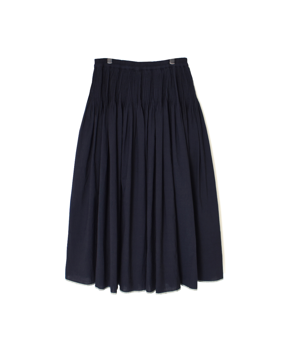 INMDS25725(スカート) HANDWOVEN HEAVY COTTON PLAIN FLARED SKIRT WITH PINTUCK