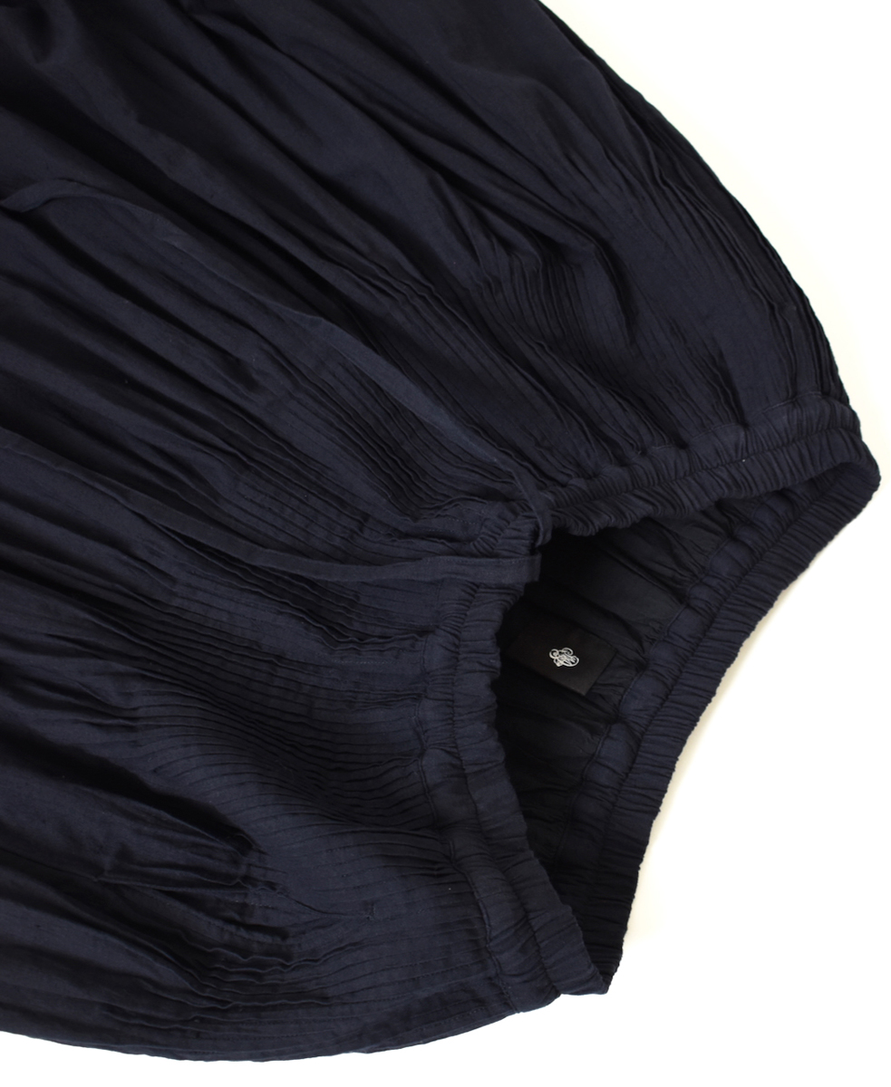 INMDS25725(スカート) HANDWOVEN HEAVY COTTON PLAIN FLARED SKIRT WITH PINTUCK