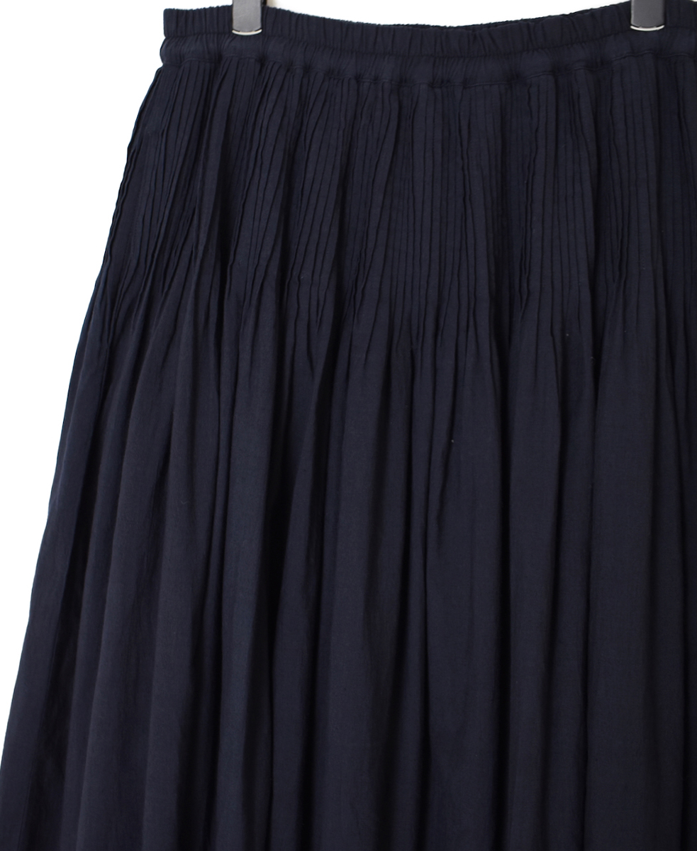 INMDS25725(スカート) HANDWOVEN HEAVY COTTON PLAIN FLARED SKIRT WITH PINTUCK