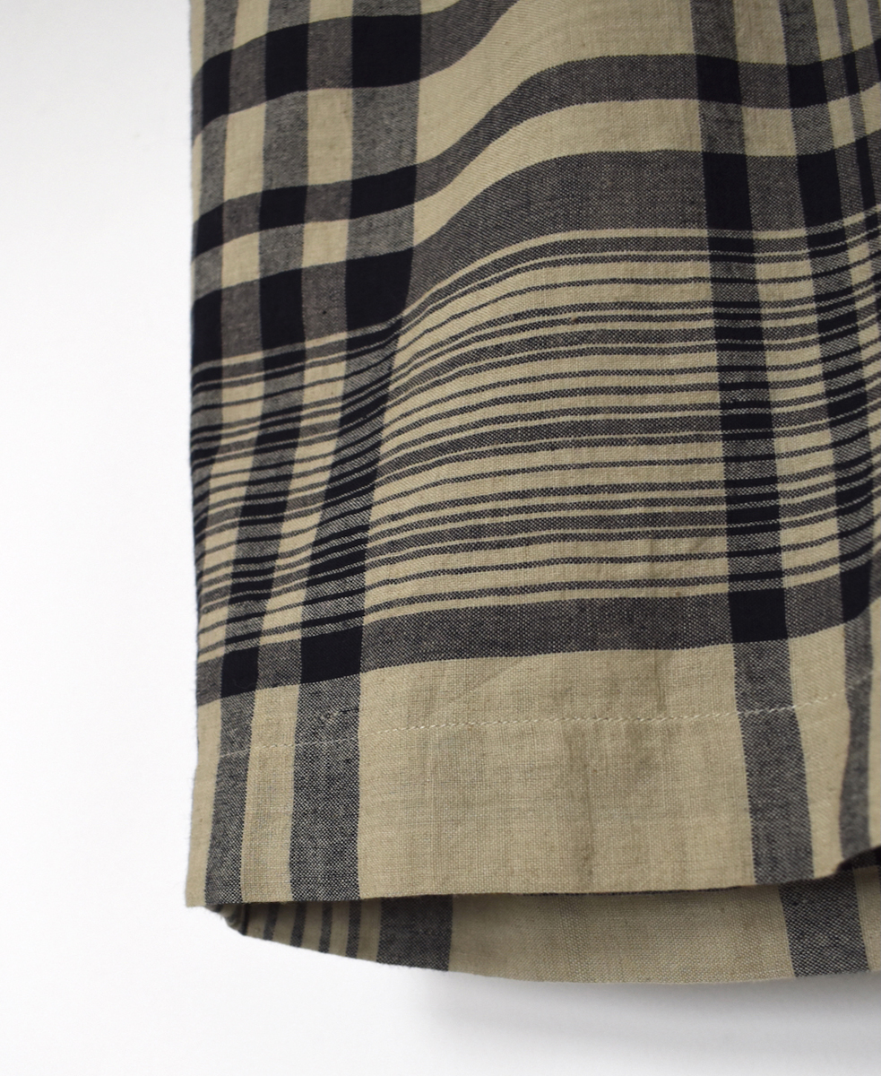 INMDS25735(パンツ) HANDWOVEN HEAVY COTTON CHECK 2TUCK TAPERED EASY PANTS