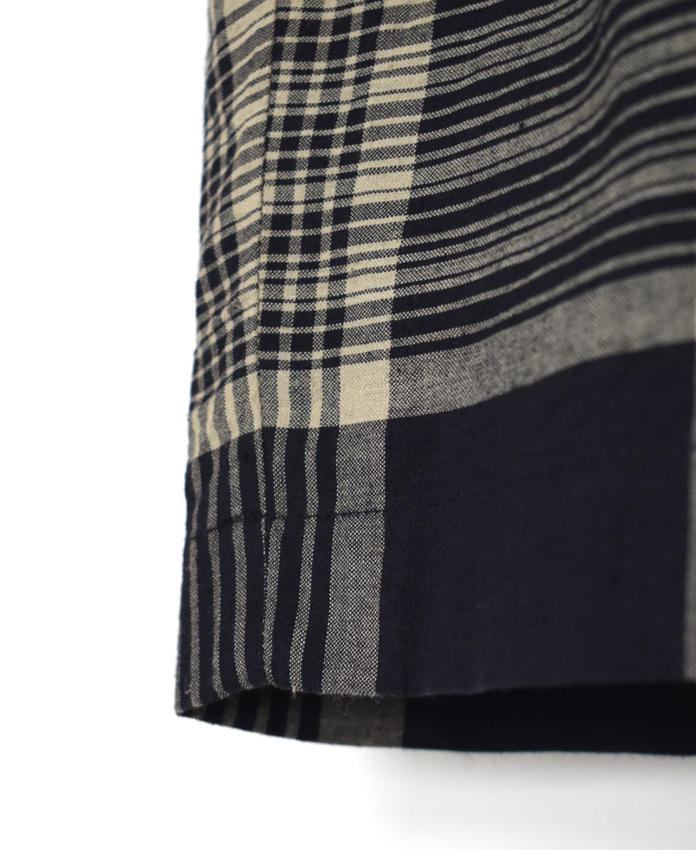 INMDS25735(パンツ) HANDWOVEN HEAVY COTTON CHECK 2TUCK TAPERED EASY PANTS